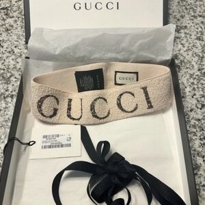 Gucci Beige  Logo  Headband Brand New Authentic